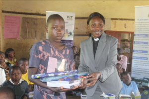 Woman Sharing Book with Kids